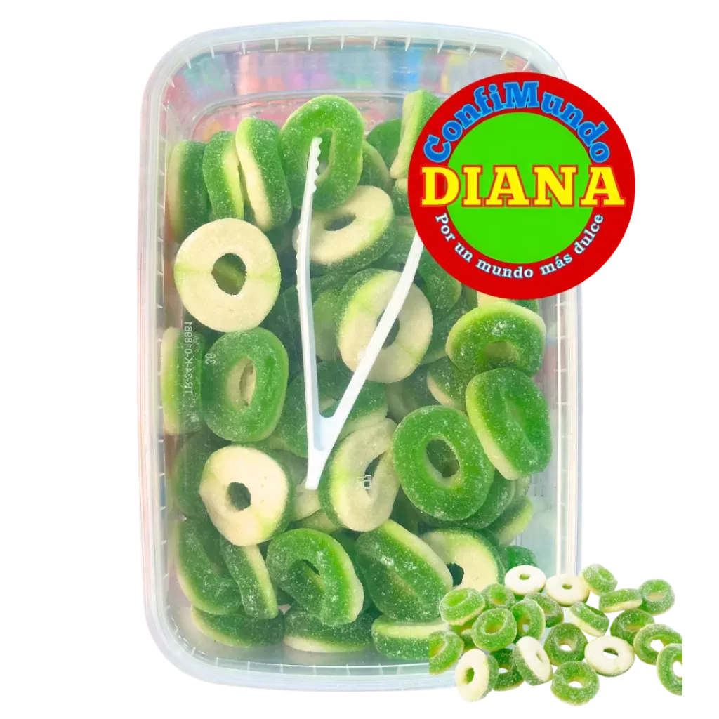 Gomita Aro verde y blanco