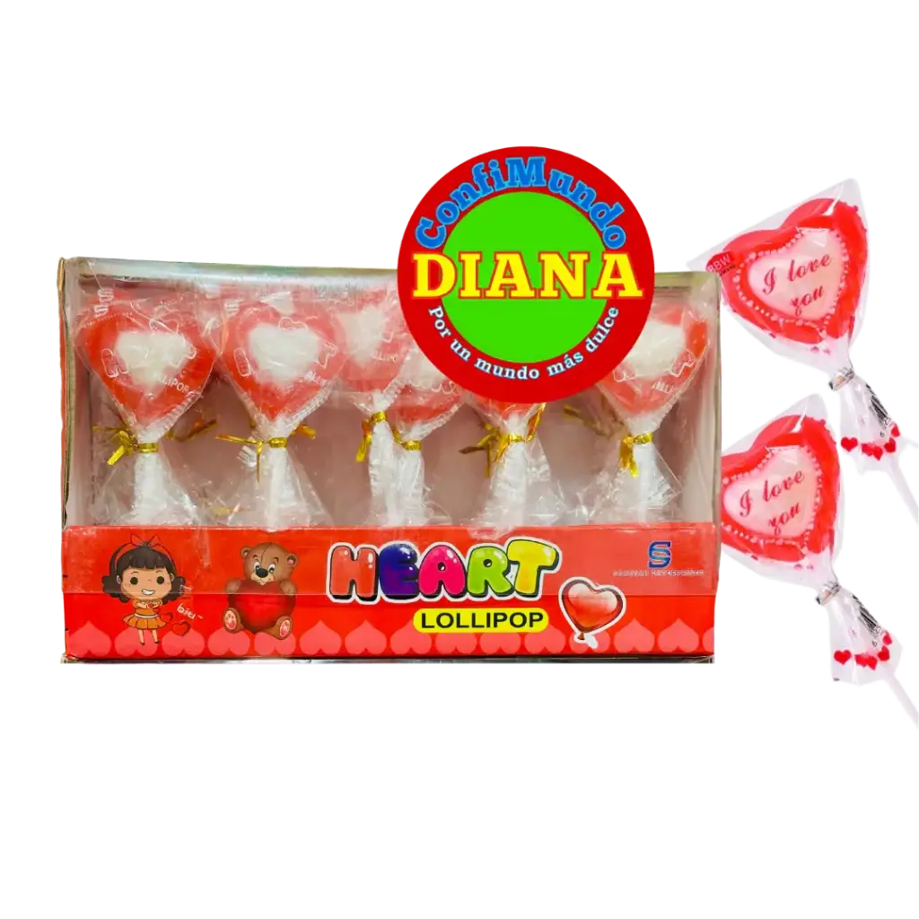 Paleta corazón estuche