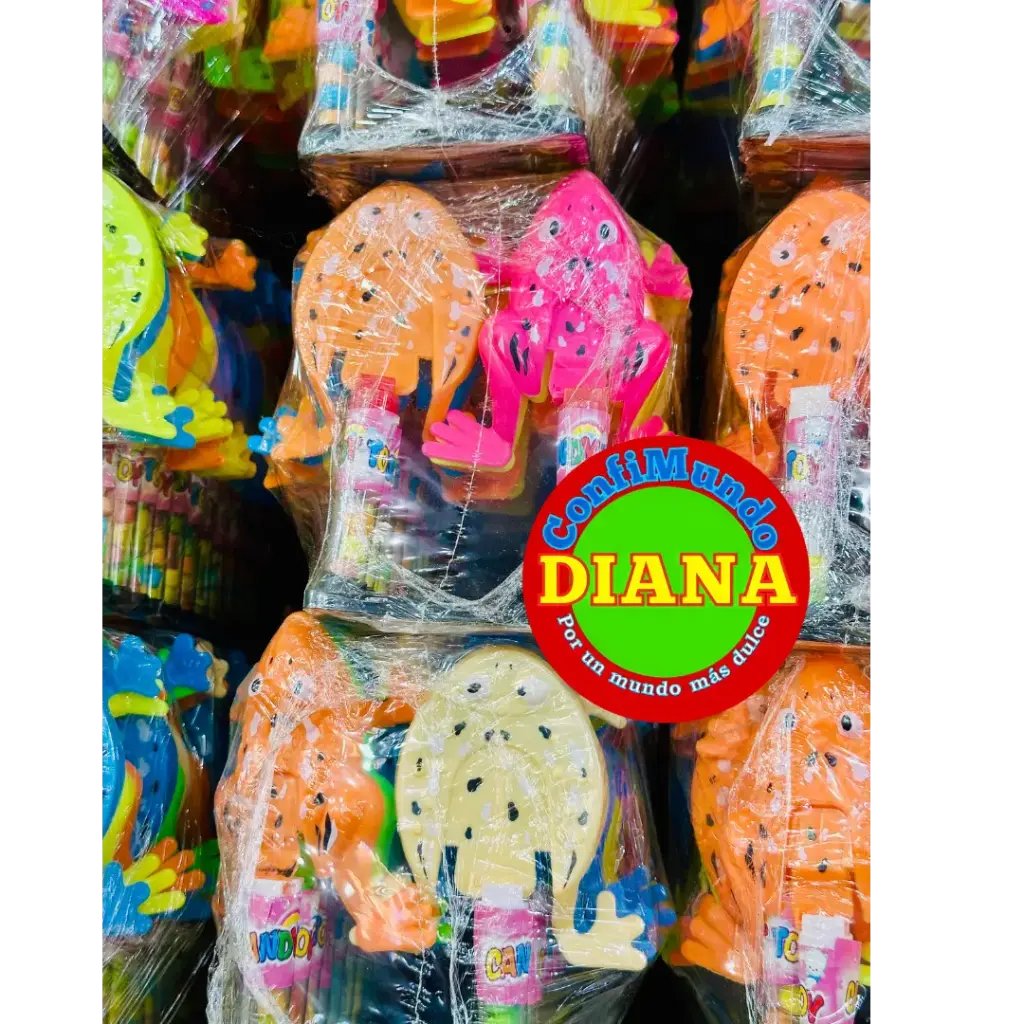 Juguete rana con dulces