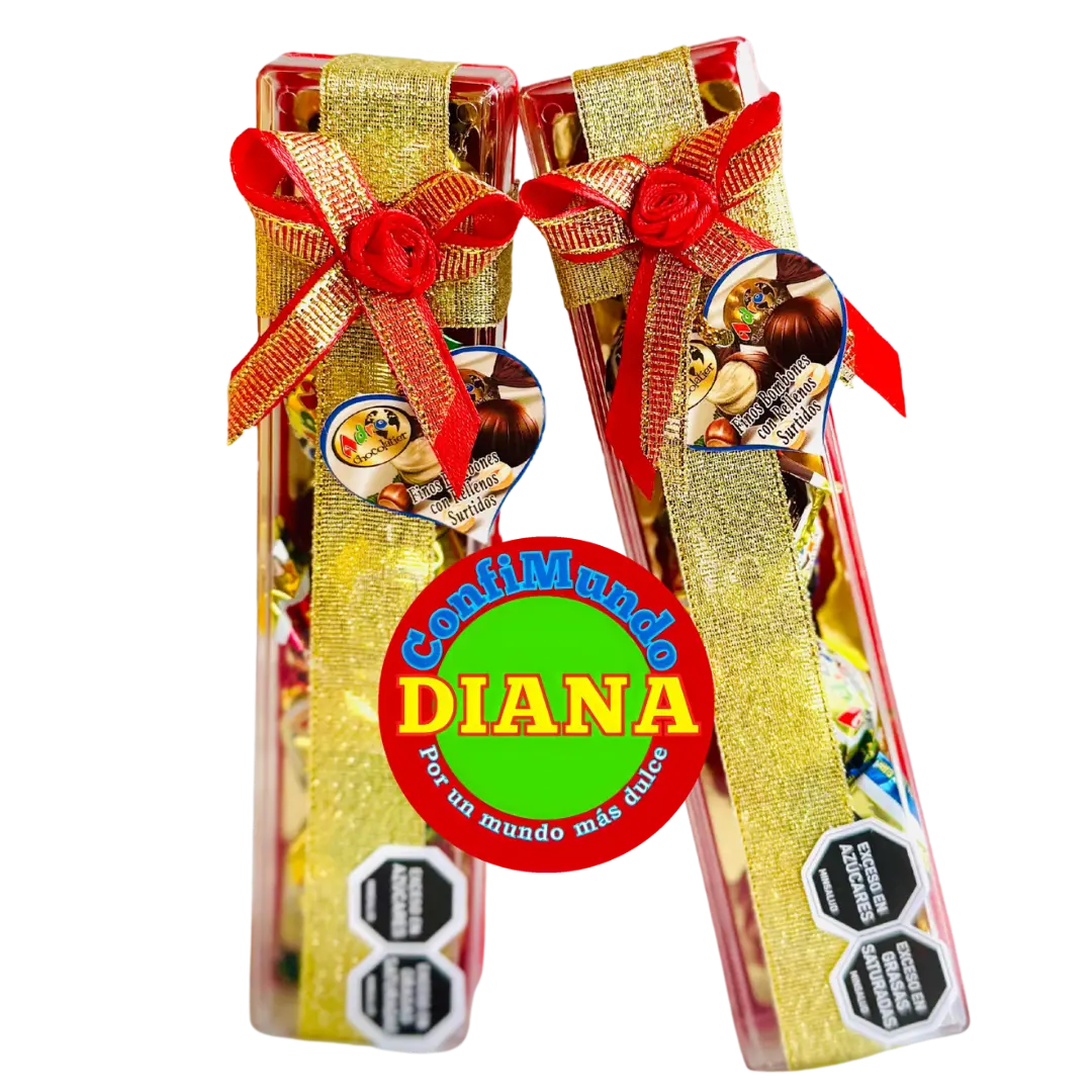 Estuche forrado en dorado y rojo