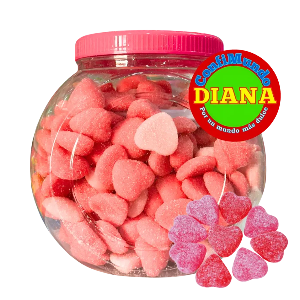 Gomita corazones bote