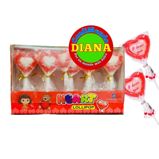 Paleta corazón estuche
