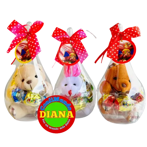 Estuche transparente con chongo y peluche